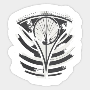 Abstract Art Black and White Dandelion Sticker